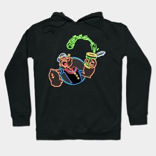 Popeye neon bg Hoodie